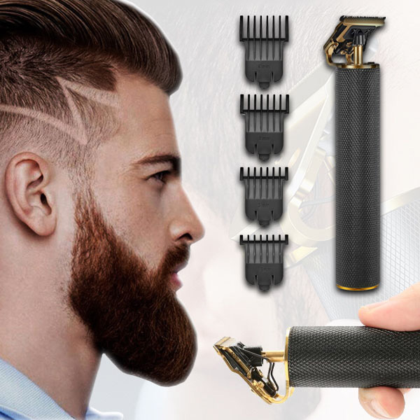 Recortadora eléctrica con cuchilla en T - bordes definidos para barba y línea del cabello | GRITSY