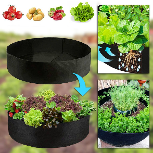 Cama de jardín elevada de tela - 90 x 30 cm, fieltro transpirable | PLANTIE
