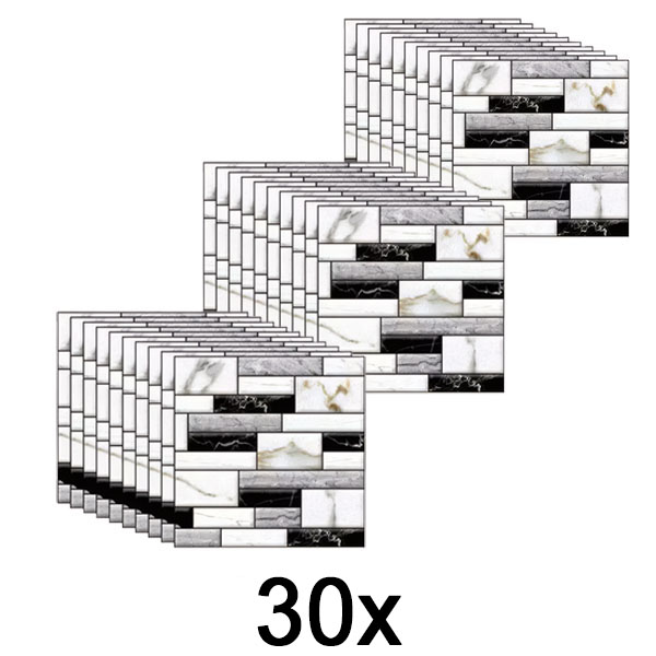 3x Pegatinas de pared 3D con apariencia de mármol (10 unidades) | MARBLEBLOCKS