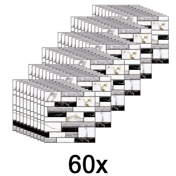 6x Pegatinas de pared 3D con apariencia de mármol (10 unidades) | MARBLEBLOCKS