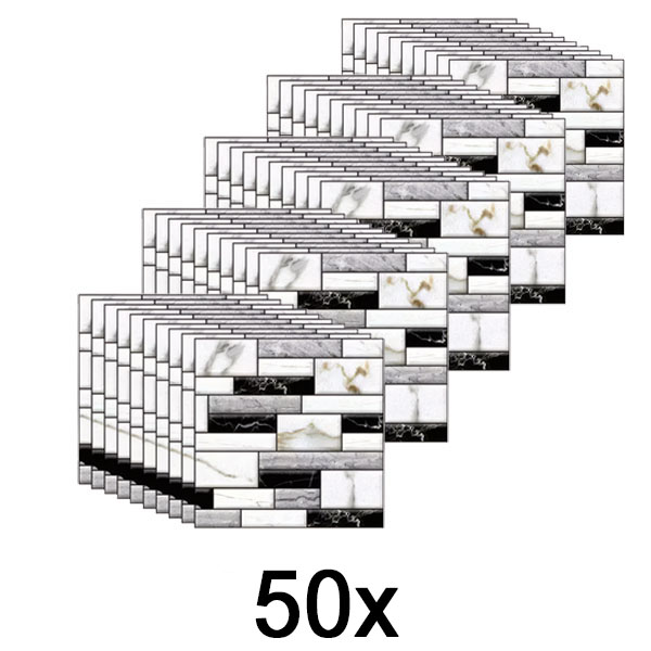 5x Pegatinas de pared 3D con apariencia de mármol (10 unidades) | MARBLEBLOCKS