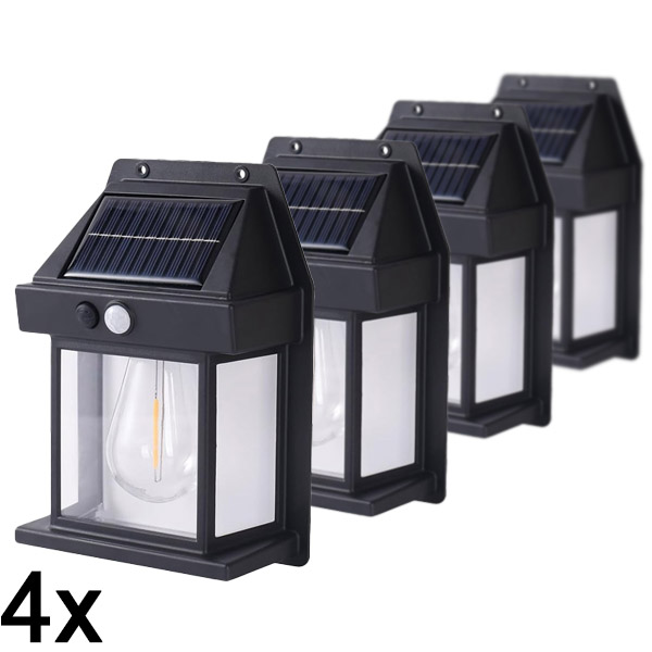 4x Luz solar para exterior – no requiere cableado | FLUXLAMP