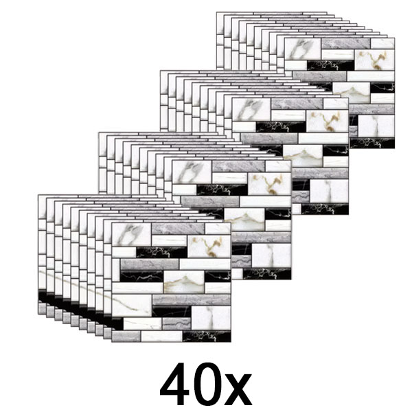 4x Pegatinas de pared 3D con apariencia de mármol (10 unidades) | MARBLEBLOCKS