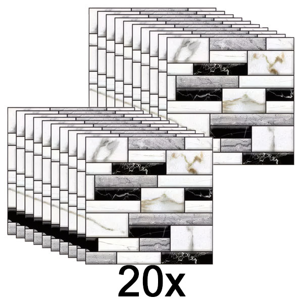 2x Pegatinas de pared 3D con apariencia de mármol (10 unidades) | MARBLEBLOCKS
