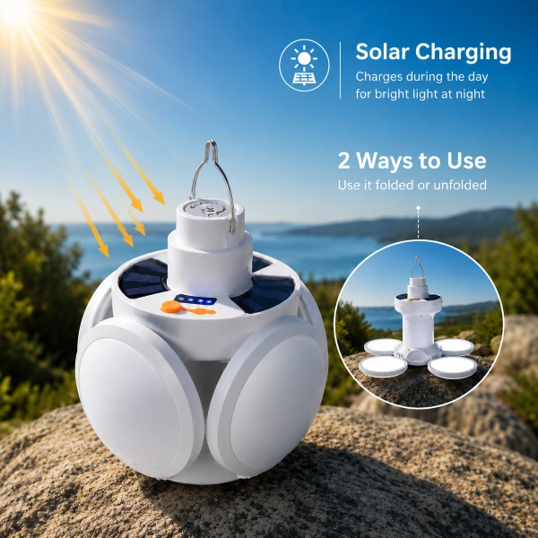 Farol solar plegable 2 en 1| FOLDGLAZE