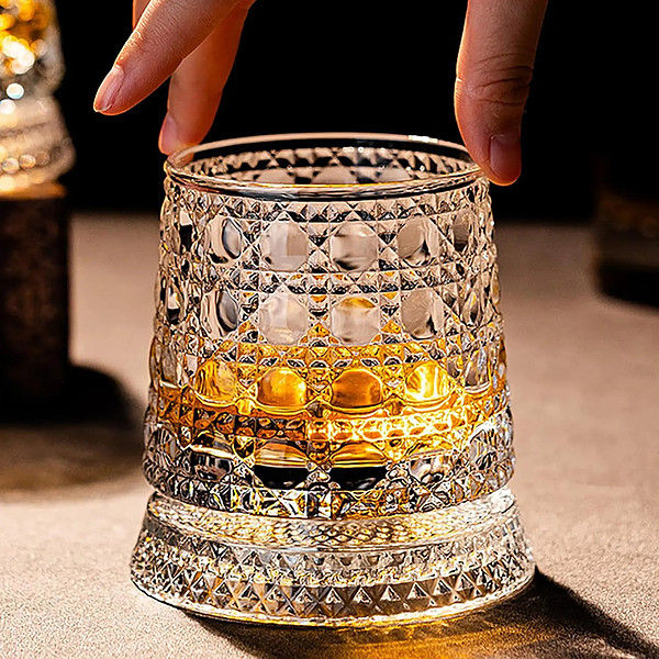Vaso giratorio de cristal para whisky | GLASORA