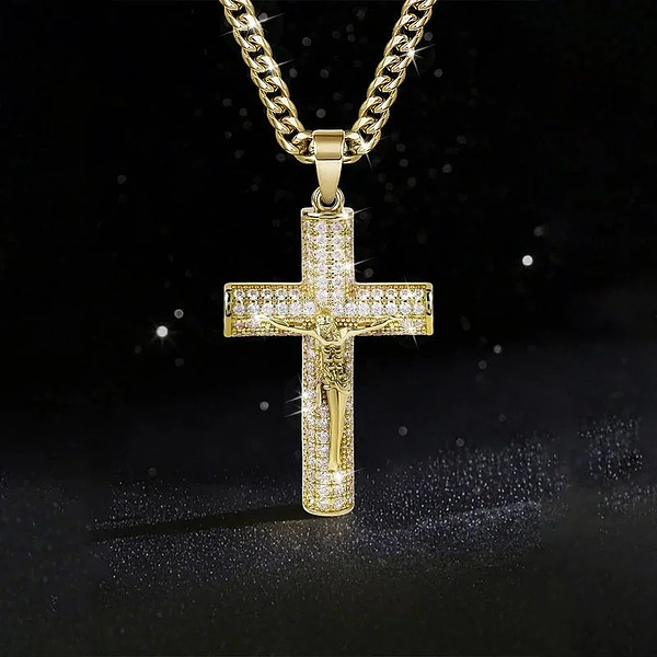Collar colgante con crucifijo religioso | SALVATORA